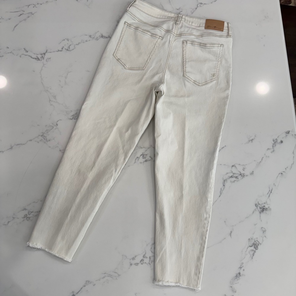 Seven7 Skinny Jeans Womens 28 White Stretch Mid Rise Cropped Minimalist Casual